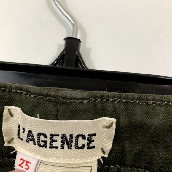 NWT L’agence Skinny High Rise Margot in Army Green Raw Hem Size 25 - Picture 5 of 8